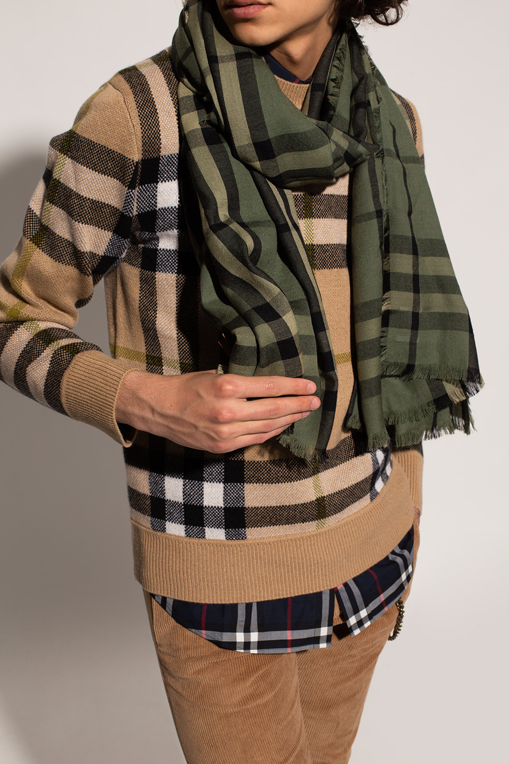 Burberry scarf online mens green